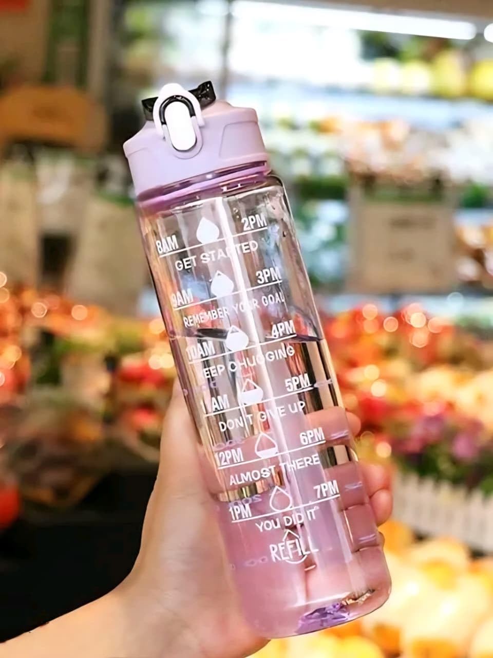 1L Motivational Time Marker Water Bottle