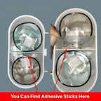 Wall Mounted Toothbrush Holder with 3 Cups & Storage Shelf