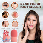 Facial Ice Roller & Silicone Ice Cube Tray Set