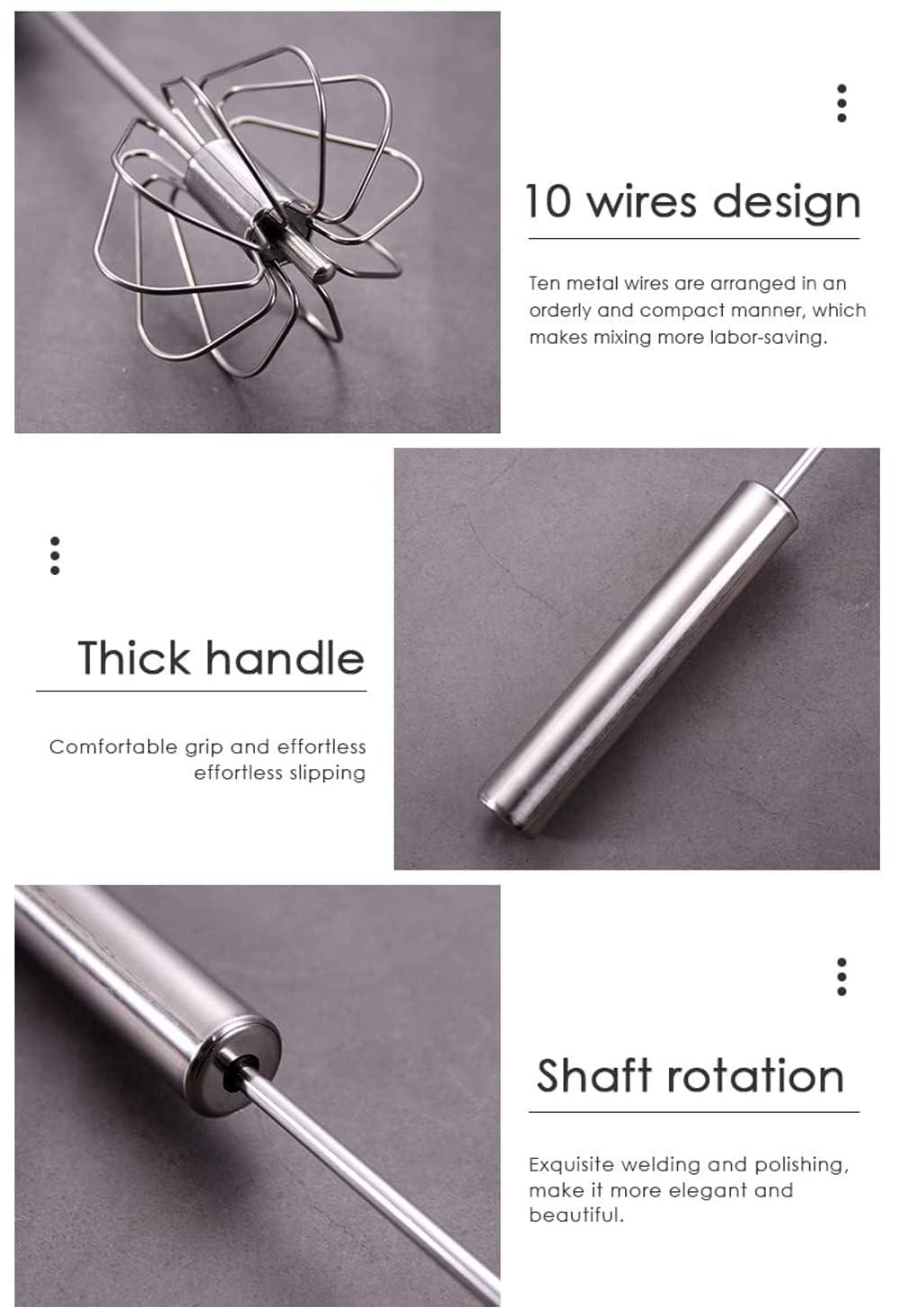 Hand Push Rotary Whisk Blender