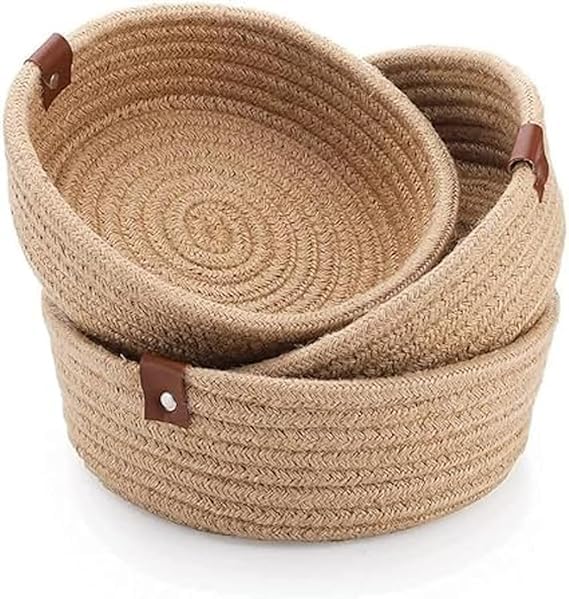 Handwoven Jute Storage Basket Set (Pack of 3)