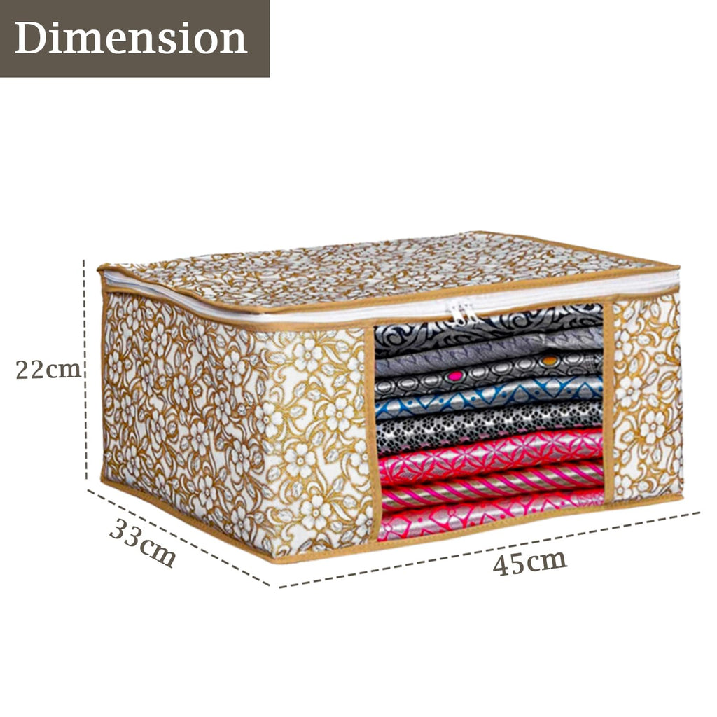 Set of 6 Non-Woven Saree Cover Storage with Transparent Window