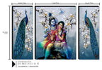 Radha Krishna UV Textured Wall Painting Set of 3