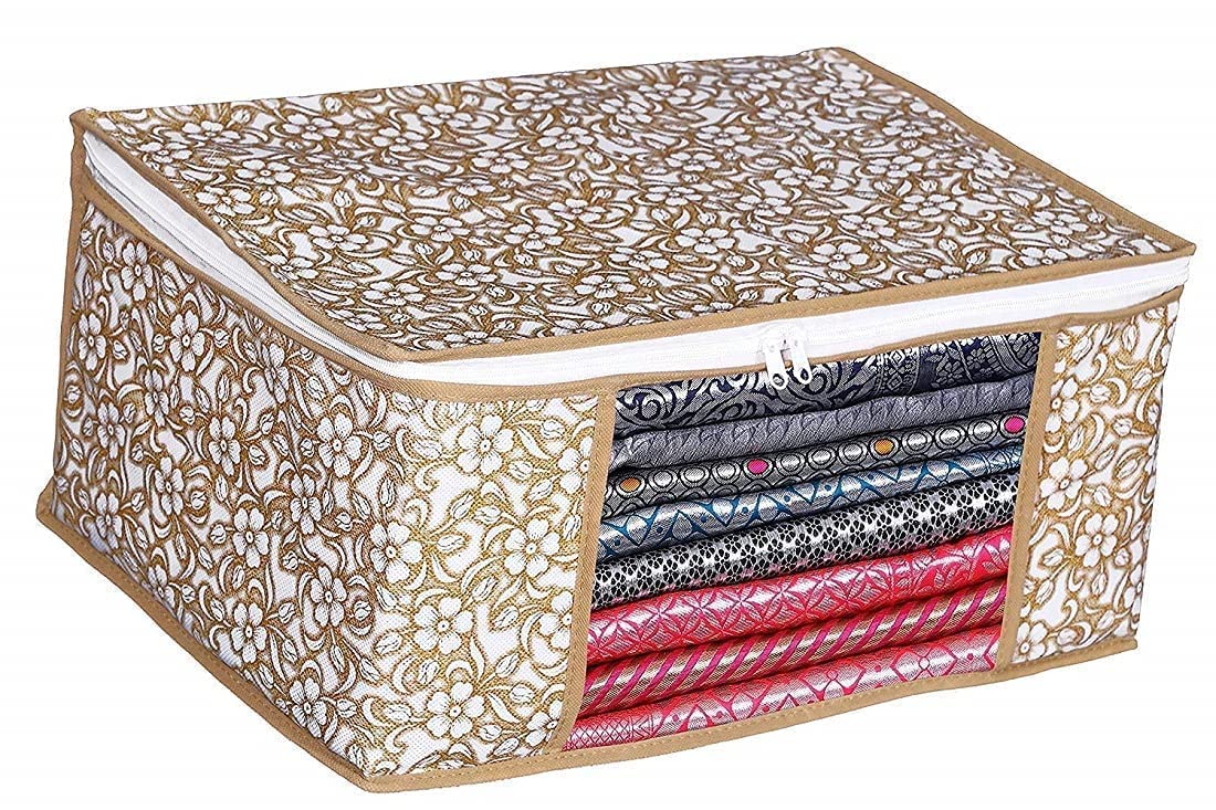 Set of 6 Non-Woven Saree Cover Storage with Transparent Window
