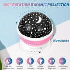 360° Rotating Galaxy Star Projector Night Lamp with USB Power
