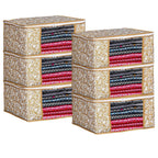 Set of 6 Non-Woven Saree Cover Storage with Transparent Window
