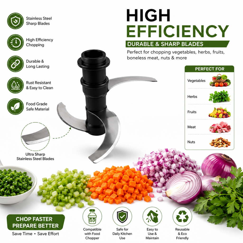 650ml Hand Press Food Chopper with Stainless Steel Blades