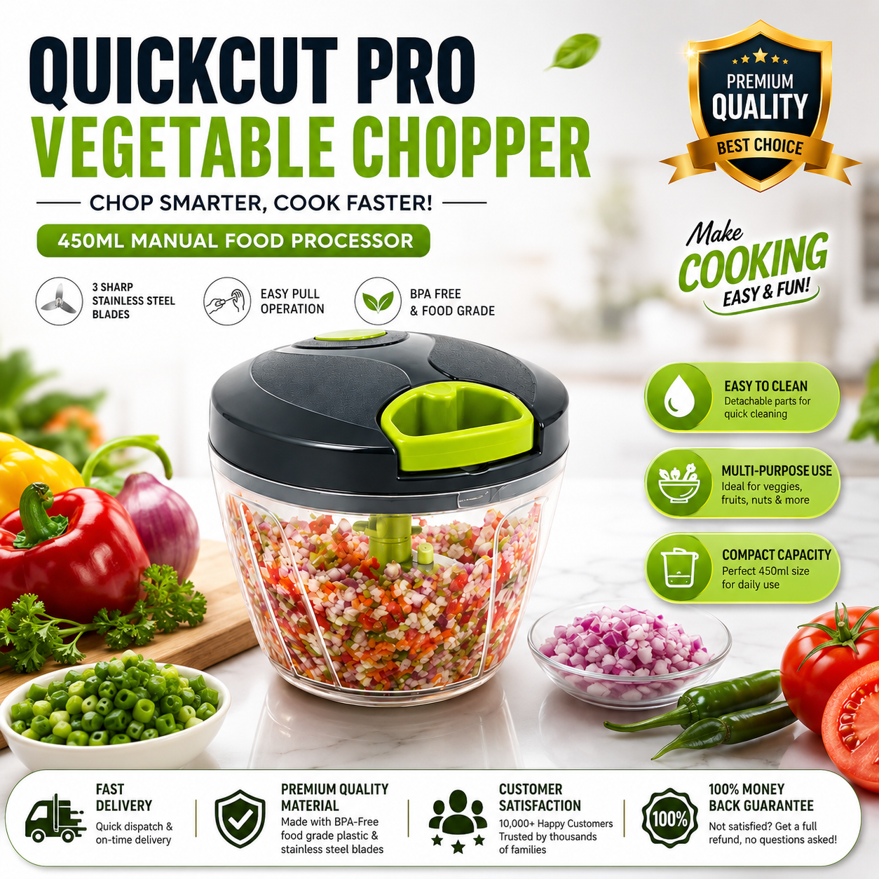 QuickCut Pro Vegetable & Fruit Chopper