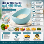 Rice, Fruits, Vegetable Washing Bowl and Strainer