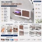 Wall Mounted Clamshell Soap Holder with Cover