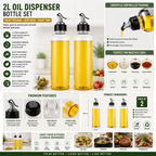 Leakproof Oil Dispenser Bottles with Pouring Spout (Pack of 2)