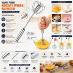Hand Push Rotary Whisk Blender