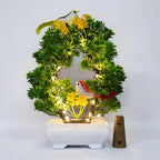 Artificial Bonsai Plant with 2 Sparrows & LED Lights