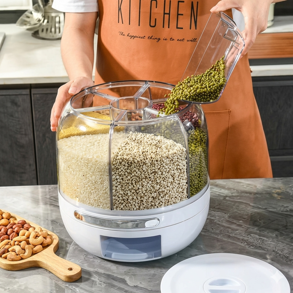 6 Grid Rotating Food Dispenser