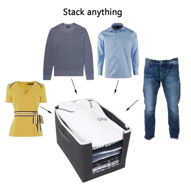 Foldable Shirts and Clothing Organizer Stackers (Pack of 3)