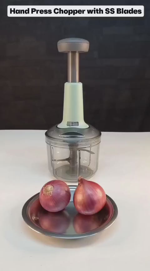 650ml Hand Press Food Chopper with Stainless Steel Blades