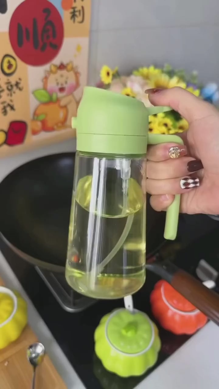 Oil Sprayer & Dispenser Bottle for Kitchen - 500ml 2-in-1